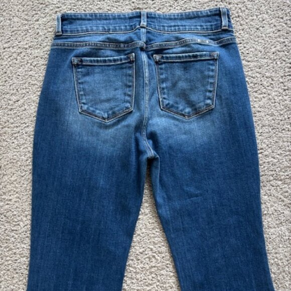 KanCan Johns Creek High Rise CrossOver Waist Flare Blue Jeans size 13/30 - Picture 6 of 9